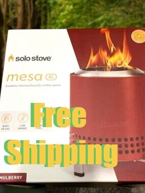 Solo Stove Mesa XL Smokeless Tabletop Fire Pit Red Mulberry NEW in Box